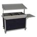 Cadco CBC-GG-B3-L4 MobileServ 74 1/2" Mobile Food Bar w/ Enclosed Base & Stainless Top, Navy, Blue