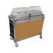 Cadco CBC-HH-L1-4 MobileServ 55 1/2" Hot Food Table w/ (2) Wells & Enclosed Base, 120v, Brown