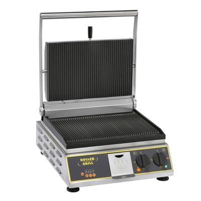 Equipex PANINI PREMIUM/1 Single Commercial Panini Press w/ Cast Iron Grooved & Smooth Plates, 120v, Grooved Top/Smooth Bottom Plates, 14