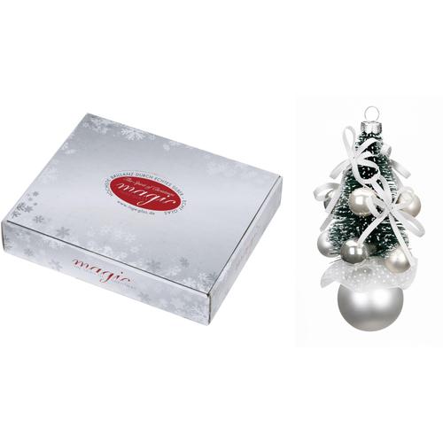 Christbaumschmuck MAGIC BY INGE ""Frosty Silver"" Weihnachtsbaumschmuck silberfarben Bäumchen