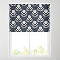 Blackout Pattern Roller Blinds for Windows, Custom Cut to Size - Black Out Thermal Fabric Durable Fittings Easy Fit - Roller Blind Patterned (Arlo Navy 183cm)