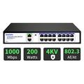 Goalake 18 Port Gigabit Ethernet Unmanaged PoE+ Switch, 16 Gigabit PoE+ @200W, 2 Gigabit Uplink, 802.3af/at, VLAN Mode, AI Detection, Ideal for IP Surveillance and Access Point