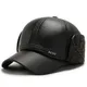 Casquette de Baseball en cuir PU pour hommes protection solaire chapeau ajustable pour l'hiver