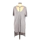 Rock n Rose Couture Casual Dress - Shift Plunge Short sleeves: Gray Print Dresses - Women's Size Large