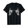 Rock On Rock Star Rock and Roll Skelett Hände Rock'n'Roll T-Shirt