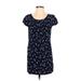 Cooperative Casual Dress - Shift Scoop Neck Short sleeves: Blue Dresses - Women's Size Small