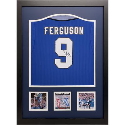 Von Duncan Ferguson signiertes Everton-Trikot Nr. 9 – gerahmt Image
