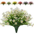 Zukuco 8 Bundles Artificial Flowers Outdoors UV Resistant Plastic Flower Plants for Outdoor Faux Flowers Bulk Silk Fake Flowers for Outside Indoor Hanging Planters Decor
