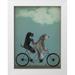 Fab Funky 12x14 White Modern Wood Framed Museum Art Print Titled - Schnauzer Tandem