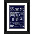 Buhlmann J. 11x14 Black Ornate Wood Framed with Double Matting Museum Art Print Titled - Temple of Athene and Theseus Polychrome (Blueprint)