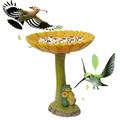 Fridja Resin Frog Bird Bath Bowl Standing Resin Bird Feeders Bird Bath Bowl Garden Yard Statue Ornament Simulation Frog for Home Garden Yard