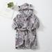 Cathalem Toddler Boys Clothes 24 Months Toddler Kids Baby Boys Girls Robe Set Cartoon Bathrobes Hooded Warm 18 Month Pajamas Grey 1-2 Years