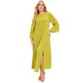 Plus Size Women's Bell-Sleeve Maxi Dress by June+Vie in Light Moss (Size 18/20)