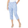 Plus Size Women's Liz&Me® Chino Tab Capri by Liz&Me in French Blue Stencil Paisley (Size 34 W)