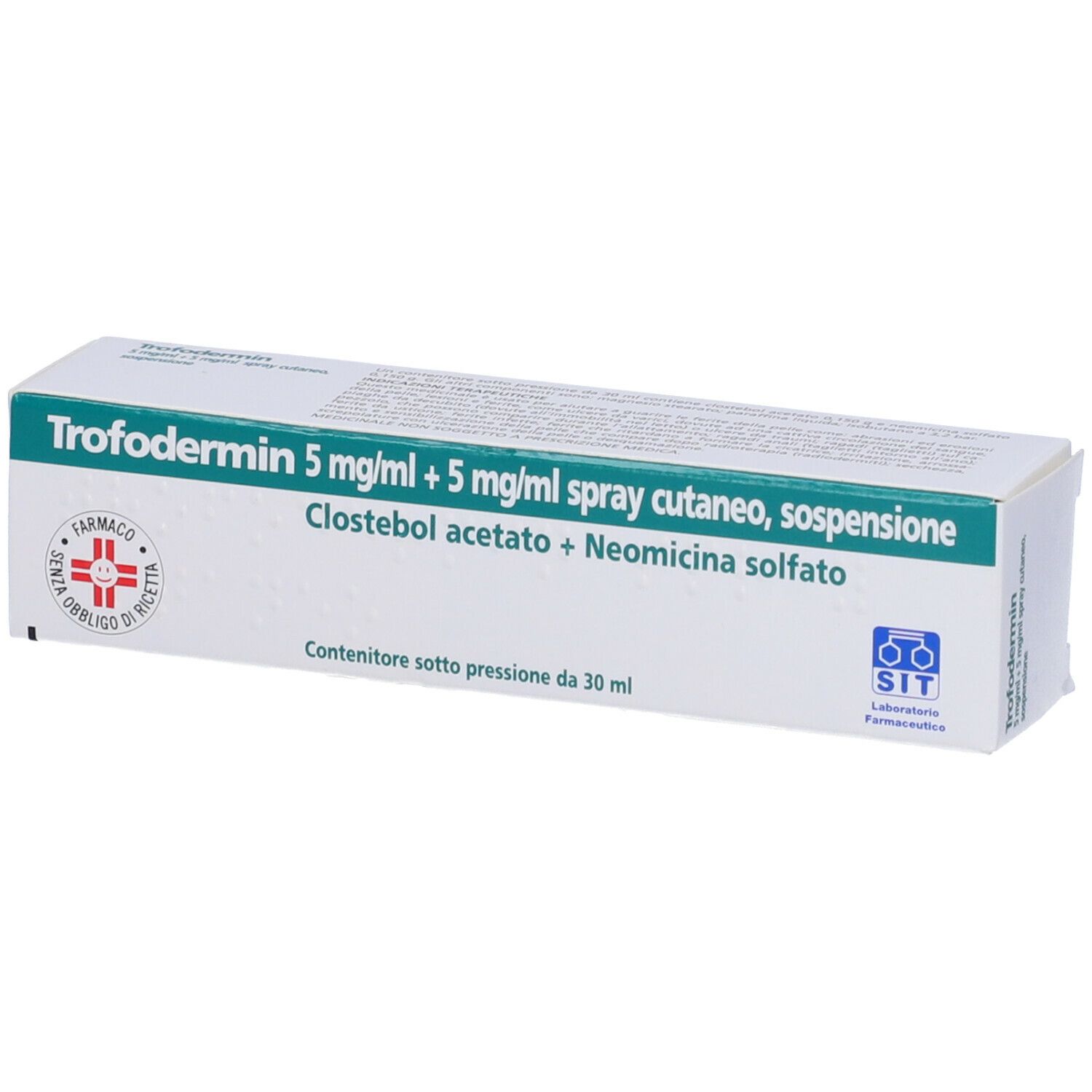 Trofodermin 5 mg/ml + spray cutaneo, sospensione 30 ml Spray