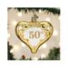 Old World Christmas 50Th Anniversary Heart Hanging Figurine Ornament Glass in Yellow | 1 H x 3.5 W x 3.5 D in | Wayfair 729343300560
