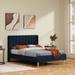 Everly Quinn Upholstered Low Profile Platform Bed Linen in Blue | 41.33 H x 64 W x 84.64 D in | Wayfair AEC7FB425C2943BCB09A012A1504D93A