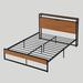 17 Stories Full/Double Platform Bed Wood & Metal/Metal in Brown | 39 H x 55.6 W x 82.3 D in | Wayfair 5C6685E0FFCE47BD93BA2E1F6BAF25D7