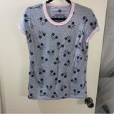 Disney Tops | Disney Mickey Mouse Women Shirt Pink And Grey Size Xs From The Disney Store | Color: Gray/Pink | Size: Xs