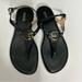 Michael Kors Shoes | Michael Kors Black Leather Thong Sandals Size 7 | Color: Black | Size: 7