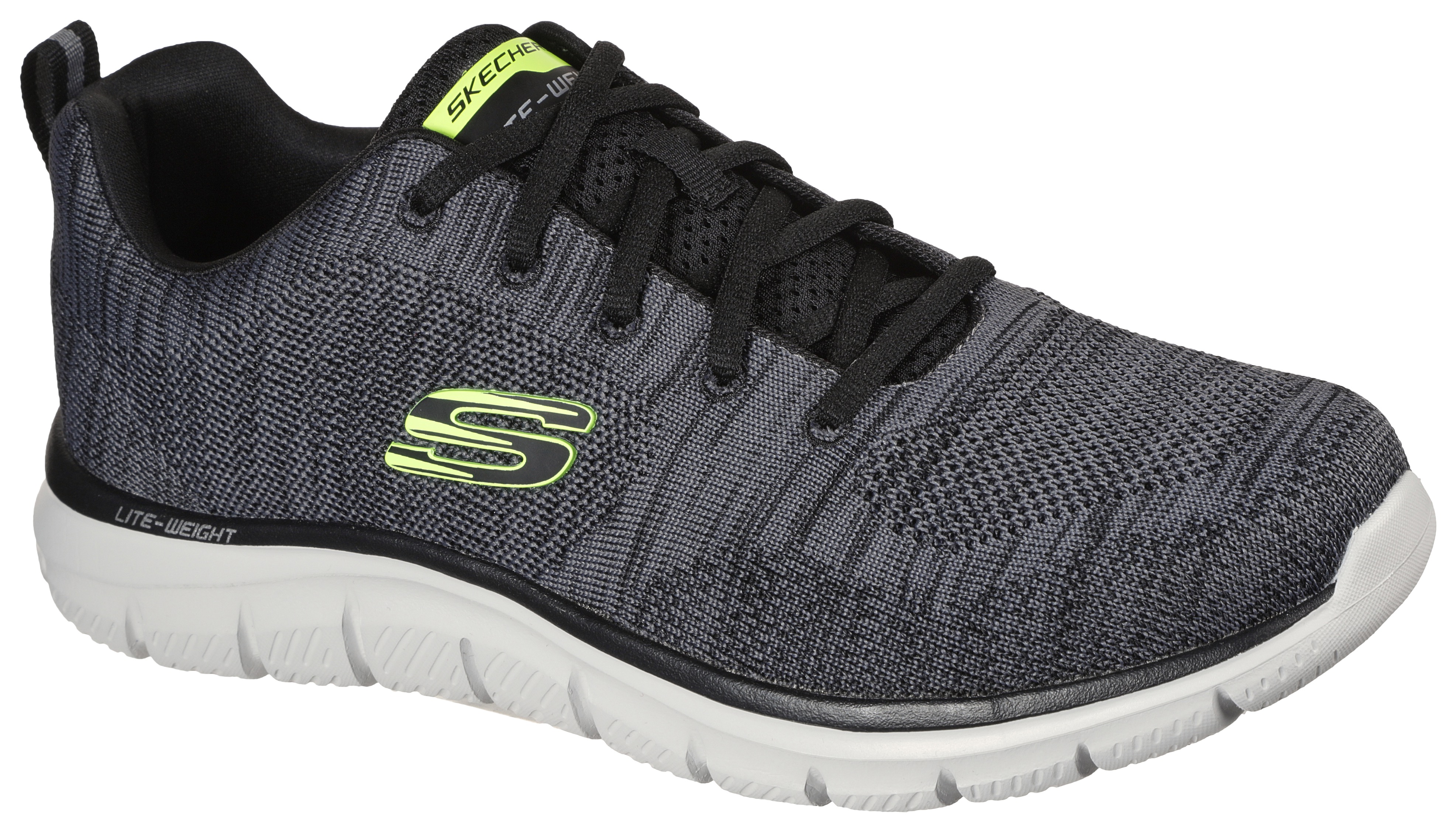 Sneaker SKECHERS "TRACK", Herren, Gr. 39, grau, Textil, meliert, Schuhe Sneaker, Freizeitschuh, Halbschuh, Schnürschuh mit gepolsterter Innensohle