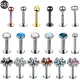 Piercing d'Oreille en Titane G23 Barre de Tragus Helix 3-4mm Boule en Acier Inoxydable Labret