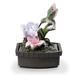 HomeRoots 11" Pink Green And Brown Polyresin Hummingbird Tabletop Fountain - 11" H x 6.5" W x 8.25" D