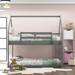 Twin Over Twin Low House Bunk Bed with Safety Guardrails & Ladder