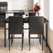 Grondin Modern Contemporary 5 Pieces Dining Table Set with Faux Marble Top and 4 PU Leather Upholstered Chairs