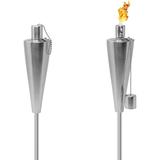 Matney Stainless Steel Torches - Includes Fiberglass Wick and Snuffer Cap, Set of 2 (11.3 oz)