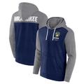 Men's Fanatics Branded Heathered Navy/Heathered Gray Milwaukee Brewers Blown Away Full-Zip Hoodie