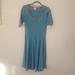 Lularoe Dresses | Lularoe Size Large Blue Heather Pink Piping Dress | Color: Blue | Size: L