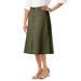 Plus Size Women's Chino Utility Skirt by Jessica London in Dark Olive Green (Size 12 W)