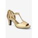 Women's Flash Sandal by Easy Street in Gold Satin (Size 12 M)