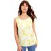 Plus Size Women's Scoopneck One + Only Tank Top by June+Vie in Lemon Mist Layered Floral (Size 14/16)