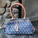 Dooney & Bourke Bags | Dooney & Bourke Vintage Blue Denim Canvas Signature Leather Trim Satchel Handbag | Color: Blue/Tan | Size: Os