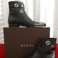 Gucci Shoes | Gucci Leather Boots Men's Gucci Size 10 In Excellent Condition | Color: Black | Size: 10.5