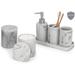 Brayden Studio® Annagene 4 Piece Bathroom Accessory Set Resin, Stainless Steel in White | 2.5 D in | Wayfair 62A8679BD8CC41B1B266024E3937D6FF