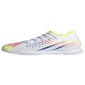 adidas Unisex Edge.3 Predator Indoor Soccer Shoe, White/Solar Yellow/Power Blue, 9 US Men