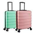 Cabin Max Anode Cabin Suitcase 55x40x20 Built in Lock, Lightweight, Hard Shell, 4 Wheels, Suitable for Ryanair, Easyjet, Jet 2 Paid Carry on (Mint Green and Rose Gold 55 x 40 x 20 cm)