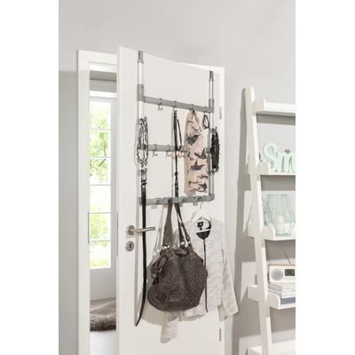 Türregal RUCO, silber (aluminiumfarben, silber), B:65cm H:110cm T:7cm, Aluminium, Kunststoff, Regale, Aluminium/Kunststoff, 3 Etagen Image