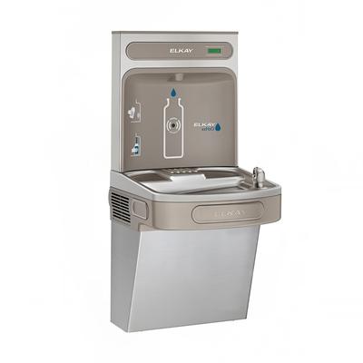 Elkay EZS8WSVRSK Wall Mount Drinking Fountain w/ Bottle Filler - Non Filtered, Refrigerated, Stainless, Silver, 115 V