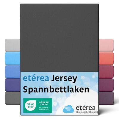 Etérea - Comfort Jersey Spannbettlaken Schwarz 60x120 cm - 70x140 cm - Schwarz