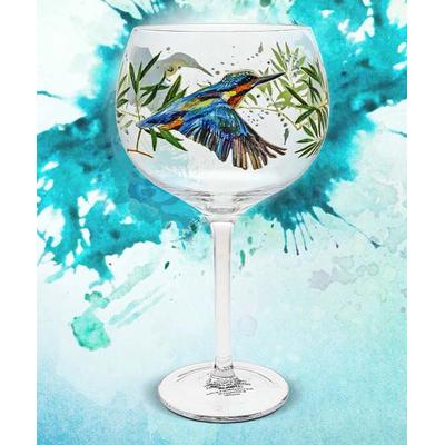 Enesco Wine Glasses - Blue Soaring Kingfisher Wine...