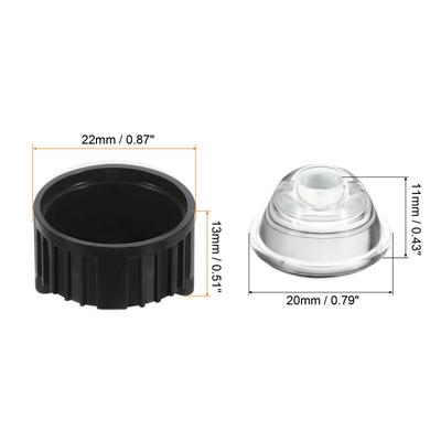 10 Set 20mm 20-Degree LED Lens with Stand Holder for Flashlight, Black