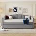 Upholstered Daybed Sofa Bed Twin Size Elegant Velvet Headboard & Two Armrests with Pull-out Trundle Bed and Wood Slat Frame