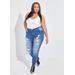 Plus Size Embellished Distressed Skinny Jeans