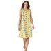 Plus Size Women's Short Sleeveless Sleepshirt by Dreams & Co. in Yellow Cats (Size M/L) Nightgown