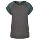 Kurzarmshirt URBAN CLASSICS "Damen Ladies Contrast Raglan Tee" Gr. XL, grün (charcoal, bottlegreen) Herren Shirts T-Shirts