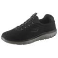 Slip-On Sneaker SKECHERS "Summits", Herren, Gr. 44, schwarz, Textil, sportlich, Schuhe, Slipper, Freizeitschuh mit komfortabler Memory Foam-Ausstattung